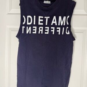 Odiet Amo Sleeveless Navy Sweatshirt